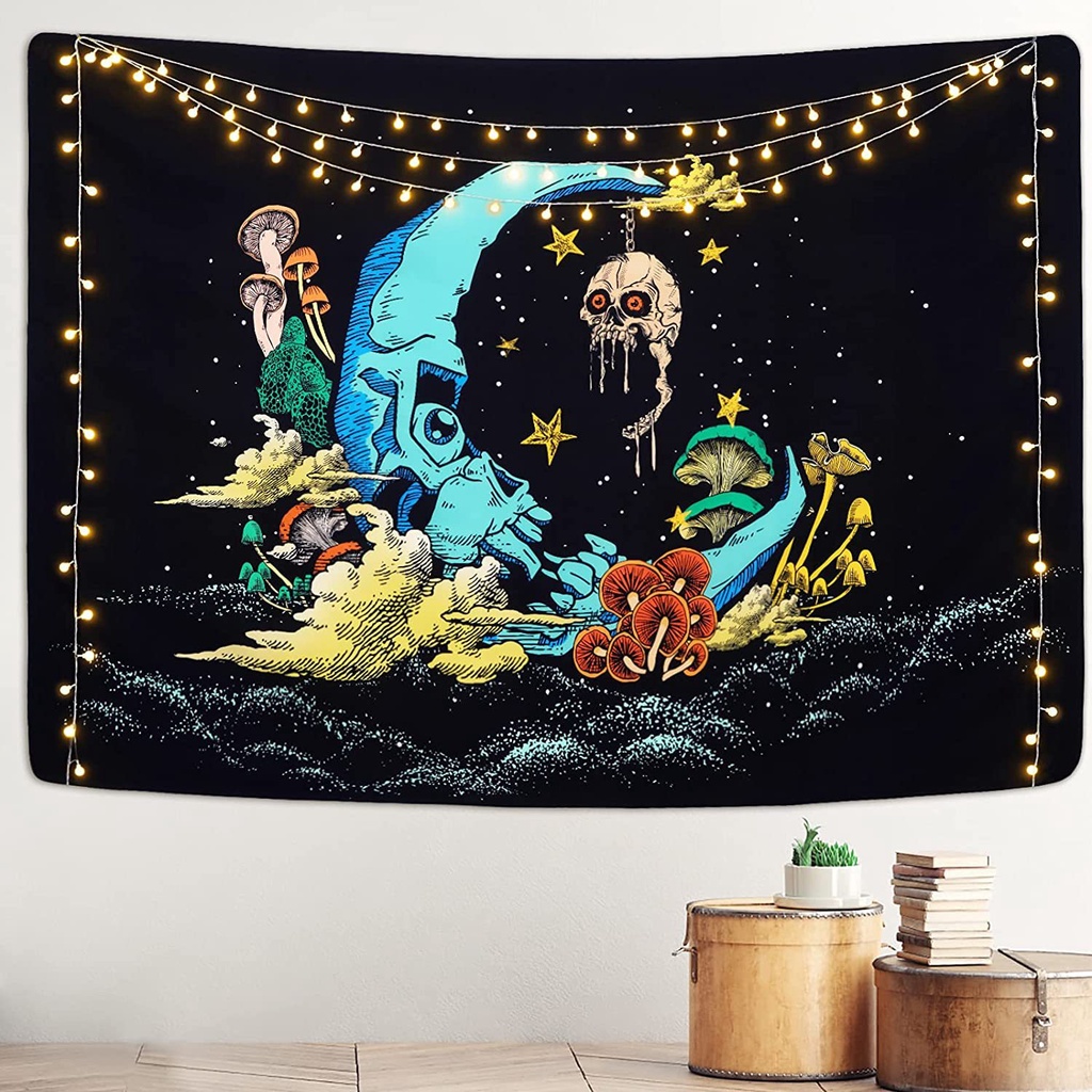 Thảm Treo Tường Họa Tiết Cây Nấm/Ngôi Sao/Cây Cối Hip-Hop Bằng Da Độc Đáo