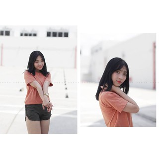ÁO THUN TRƠN AGE2X - CAM NGÓI ĐỐM