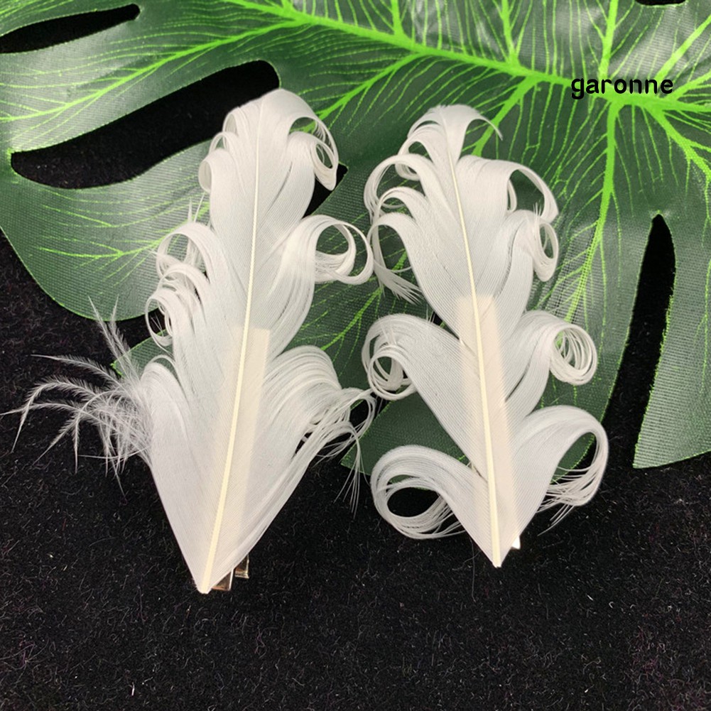 2 Trâm Cài Tóc Lông Vũ Đính Ngọc Trai Nhân Tạo Thời Trang