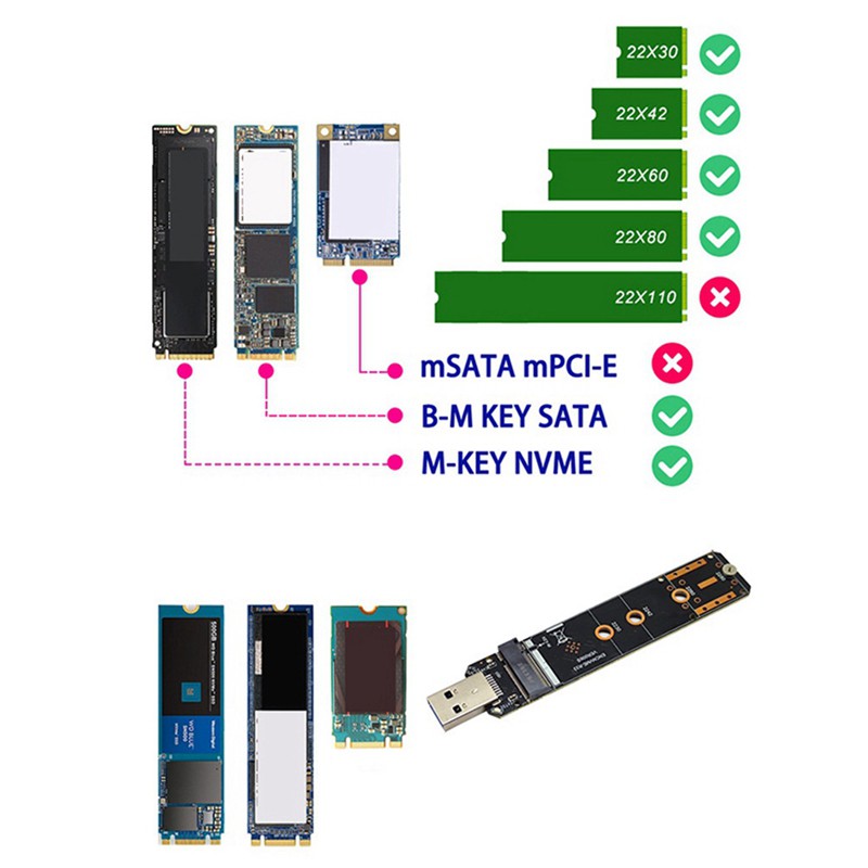Bộ Chuyển Đổi Usb 3.1 Sang Nvme Sata Dual Protocol M.2 Ngff Protocol To A Port Rtl9210B | BigBuy360 - bigbuy360.vn