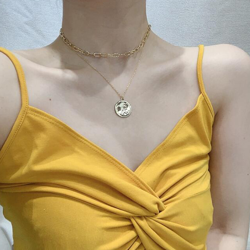 Dây Chuyền Nhiều Lớp Mặt Hình Độc Đáo Cho Nữ