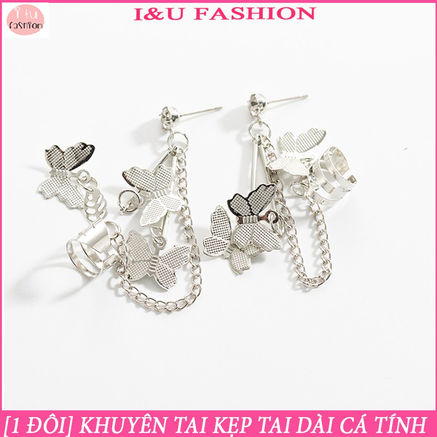 [ 1 ĐÔI ] Khuyên tai bông tai kẹp tai không cần bấm lỗ cá tính thời trang cho nữ KT-44