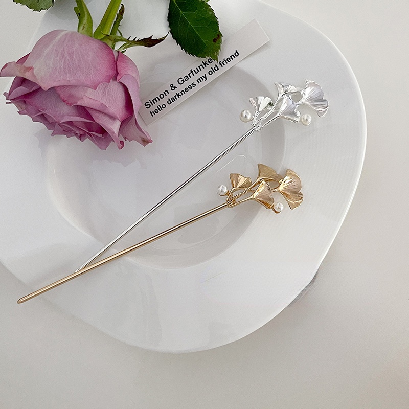 Kẹp Tóc Kim Loại Mạ Vàng / Bạc Phong Cách Trung Hoa