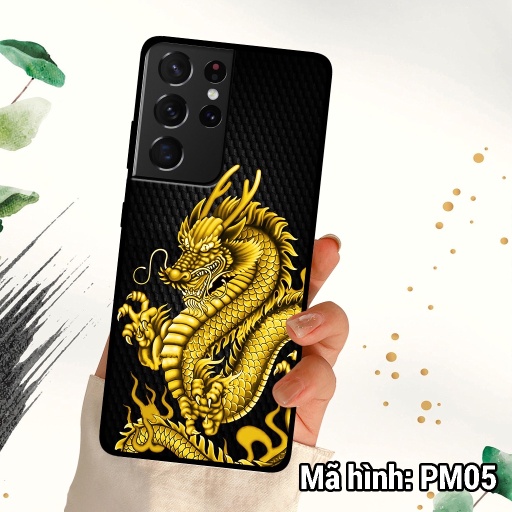 Ốp điện thoại Samsung S21/S21 PLUS/S21 ULTRA chất liệu KÍNH tráng gương in hình rồng,ốp lưng bền đẹp