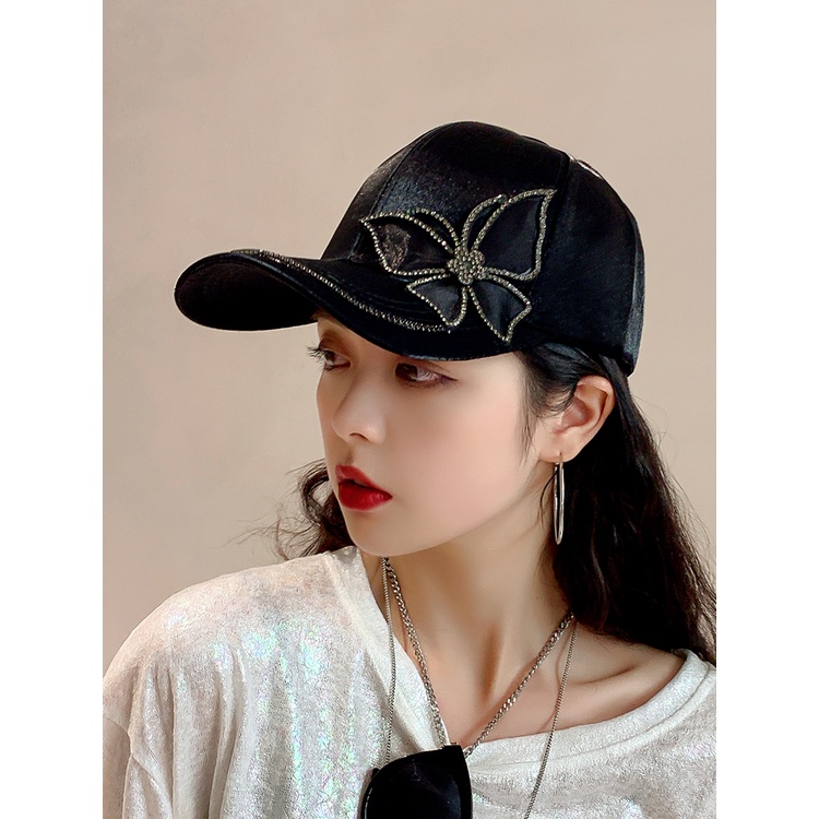 Mũ Lưỡi Trai Đính Đá Phong Cách Hàn Quốc Thời Trang Xuân Thu Dễ Phối Đồ Cho Nữ
