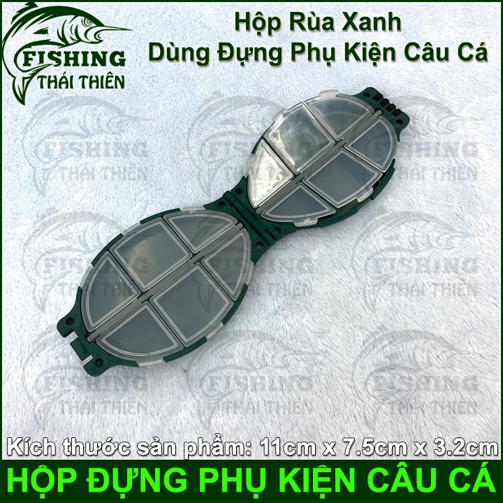 Hộp Rùa Xanh Đựng Phụ Kiện Câu Cá Lưỡi Câu Chì Khóa Ma Ní Hạt Chặn Khóa Link