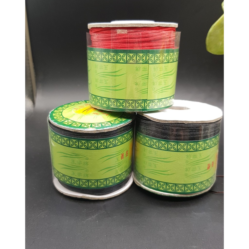 Dây chỉ dù tết đan Vòng tay, dây chuyền, đa dạng màu sắc mềm mịn, độ bền cao, không xơ xước - Đỏ,đen