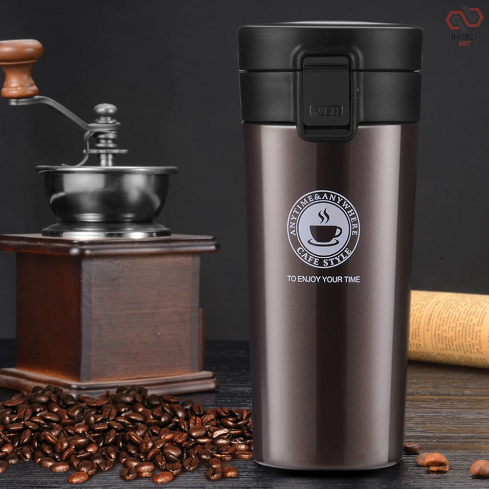 380ml Stainless Steel Insulated Travel Coffee Mug Double Wall Vacuum Insulated Tumbler Water Bottle Flip Cap for 1-Hand Operation