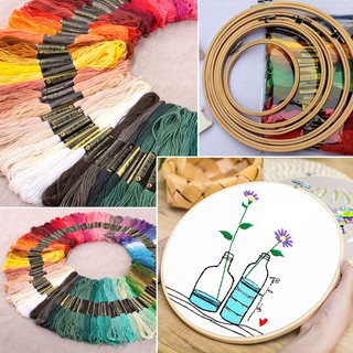 Bộ 50 cuộn chỉ thêu và kim thêu