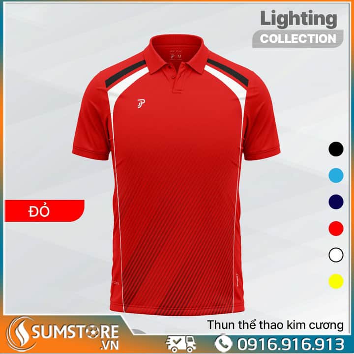 JP – Áo Thể Thao Không Logo Nam LIGHTING – Đỏ