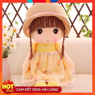 Búp Bê Váy Hoa Mũ Thô Cao 45cm Cao Cấp Vàng