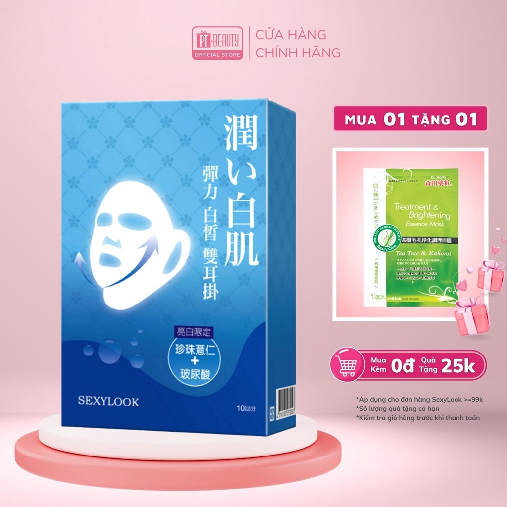 Mặt nạ nâng cơ 360º SEXYLOOK dưỡng trắng chuyên sâu màu (xanh dương) hộp 10 miếng x 30ml