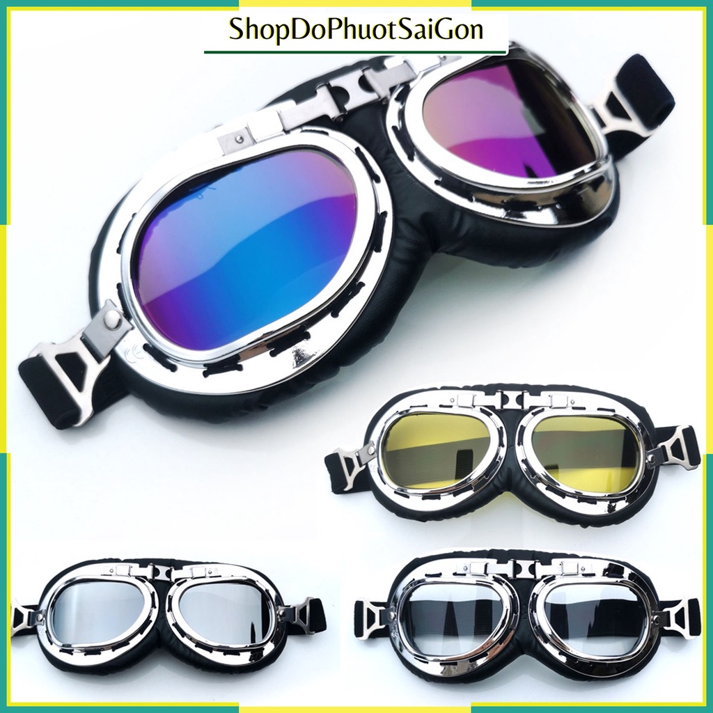 Kính Phi Công Chống Nắng Chống Bụi Đi phượt Gắn Mũ Bảo Hiểm