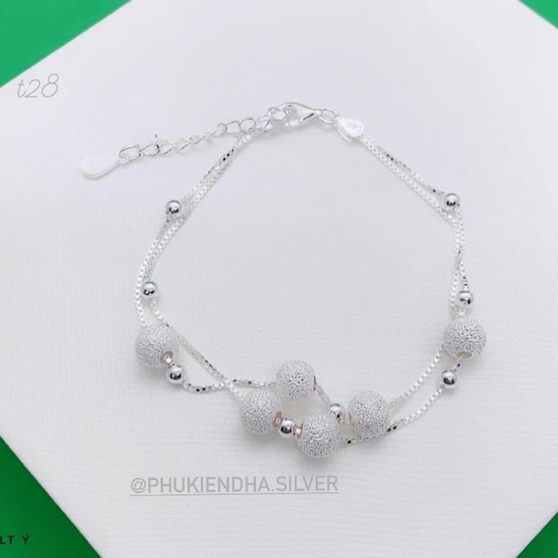 Lắc tay đôi bi bạc ý-DHA STORE TRANG SỨC BẠC UY TÍN