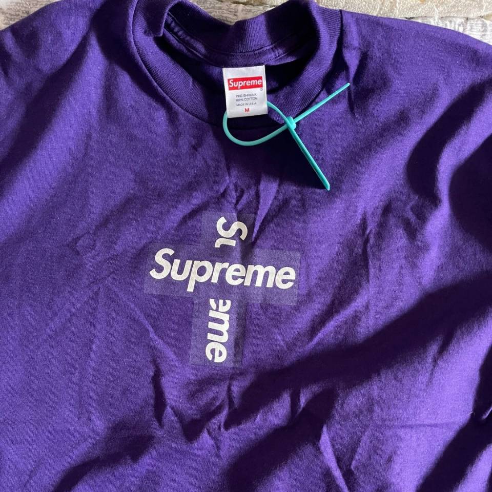 Supreme nam và nữ Áo phông nửa tay Supreme Cross Couple