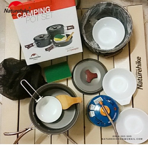 Bộ nồi dã ngoại cao cấp Naturehike (3 món) NH15T203-G [Kèm hình thật SP] | BigBuy360 - bigbuy360.vn