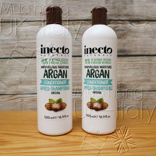 Dầu xả dưỡng ẩm tuyệt vời Inecto tinh dầu Argan chứa 90% nguyên liệu tự nhiên xuất xứ UK