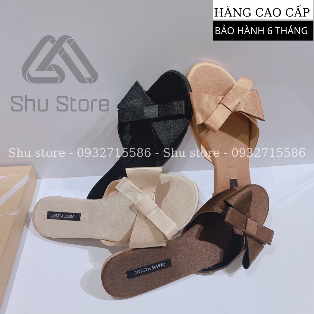 DÉP NỮ SHU STORE - DÉP NƠ LỤA ĐẾ BỆT QUAI NGANG ĐẾ CHỐNG TRƠN