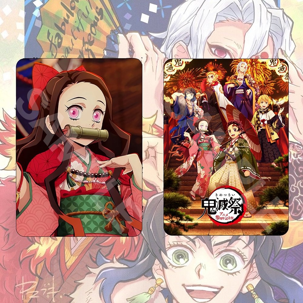 (1 tấm) Ảnh card bo góc in hình KIMETSU NO YAIBA ver 3rd Anniversary Thanh Gươm Diệt Quỷ thẻ bo viền 5*8cm #