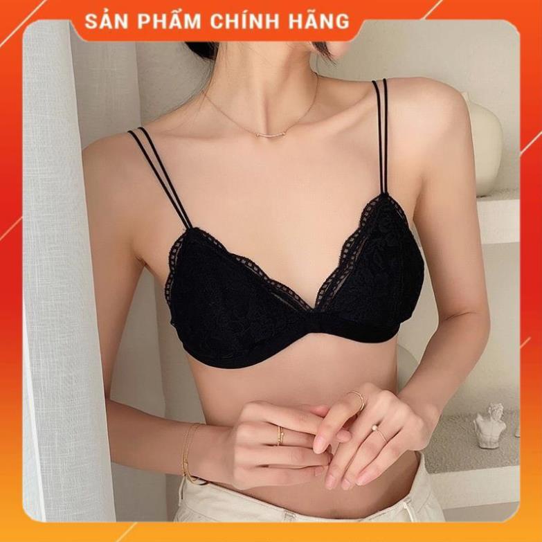Áo Ngực , Áo Bra Ren Hoa Mềm Đệm Mỏng 2 Dây Kép Móc Cài Sau Siêu Mềm Dịu Êm 8753
