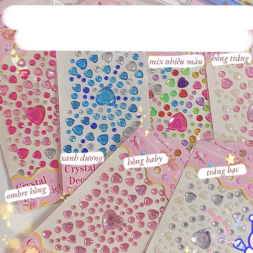 Sticker Đính Đá 3D Crystal Deco Dán Trang Trí Đáng Yêu