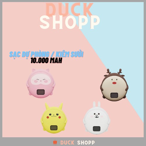 Sạc nhanh dự phòng cute kiêm sưởi ấm 10.000 mah