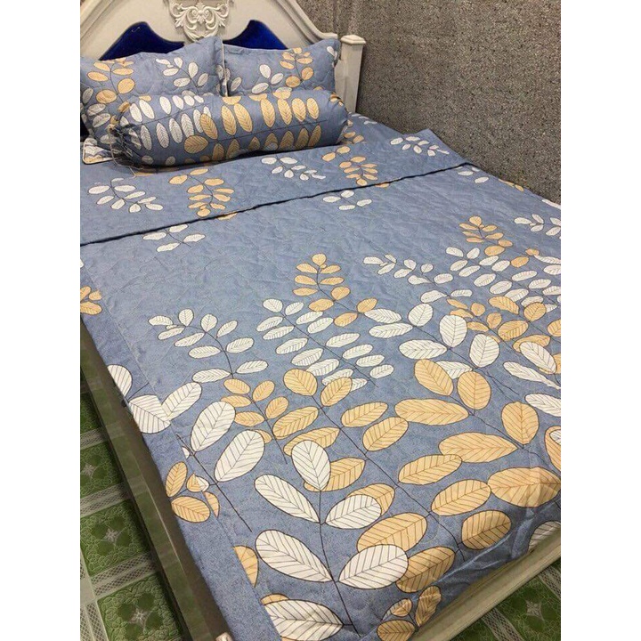 Bộ Ga gối 1m4x2m1 ga 2 vỏ gốiCotton Poly,được chọn mẫu-MẪU LÁ ỔI