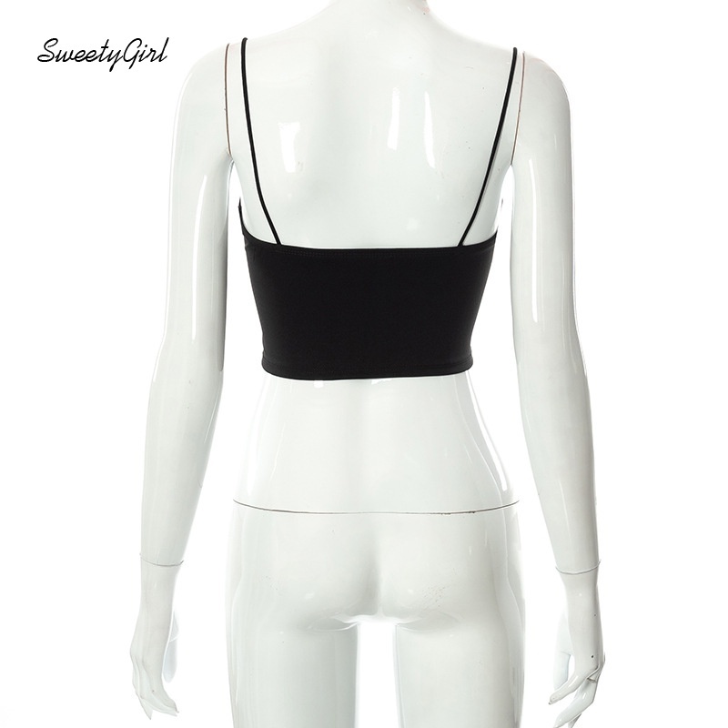 Áo nữ hai dây màu trơn dáng ôm hở lưng quyến rũ đơn giản thời trang