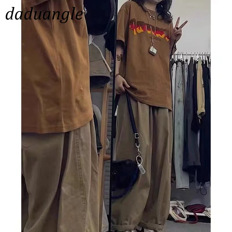 Daduhey Quần dài ống rộng thẳng phong cách cổ điển thời trang mới