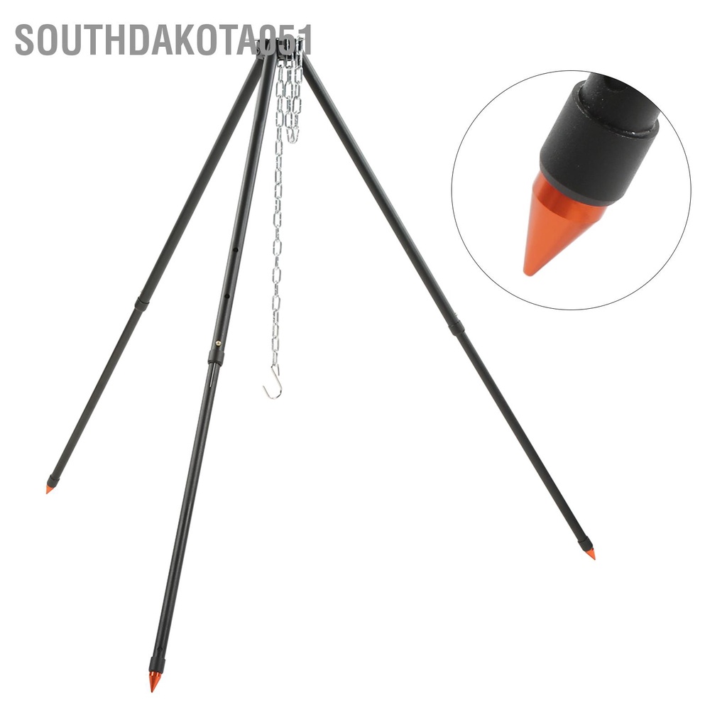 [Hàng HOT] Giá treo 3 chân cắm trại Độ cao có thể điều chỉnh chống cháy cho nấu ăn du lịch ngoài trời siêu gọn nhẹ【Southdakota051】