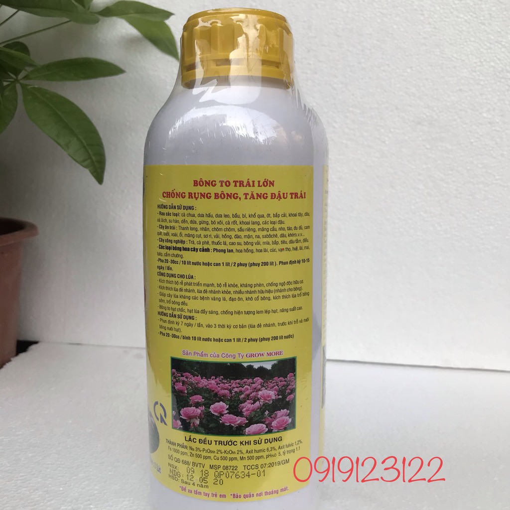 Phân bón hữu cơ cao cấp Growmore Acid Humic 322 chai 1 lít