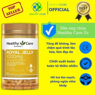 Sữa Ong Chúa [Úc] Healthy Care Royal Jelly 1000 - Bồi bổ cơ thể, làm dẹp da - 365 viên