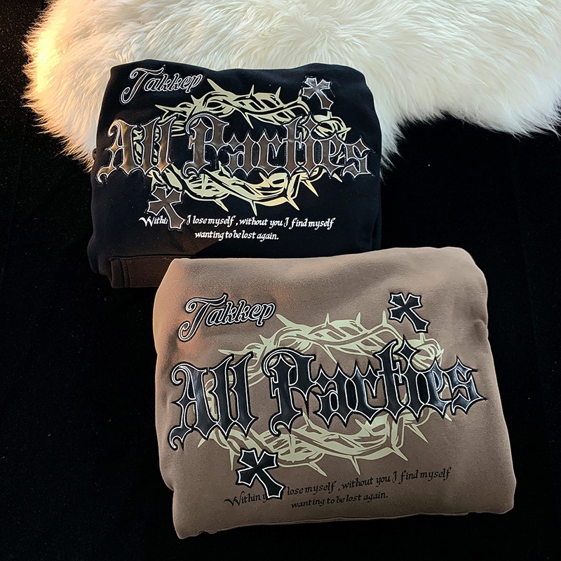 Áo hoodie ZHELIHANGFEI in chữ phong cách cổ điển thời trang