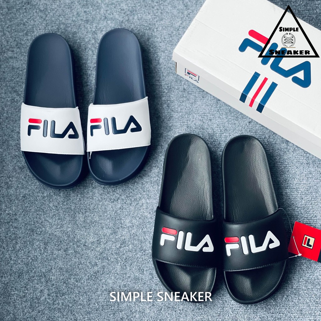 Dép Fila Chính Hãng 🔴SIMPLE SNEAKER🔴 Fila Drifter Black Slide Dép Quai Ngang Fila Thời Trang Nam Nữ Chuẩn Auth