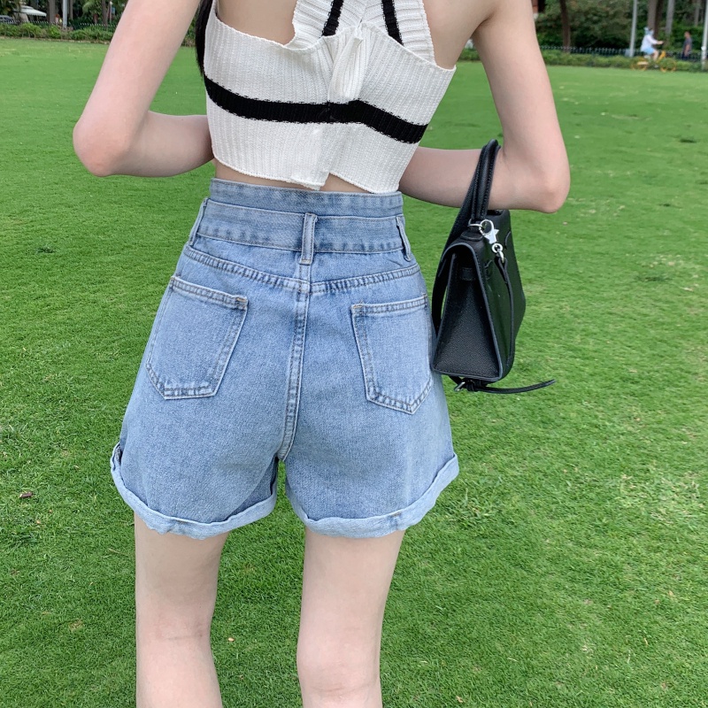 Quần Shorts Jeans Denim Nữ Sogeum Quần Sooc Ngắn Lưng Cao Hai Khuy Ulzzang | BigBuy360 - bigbuy360.vn