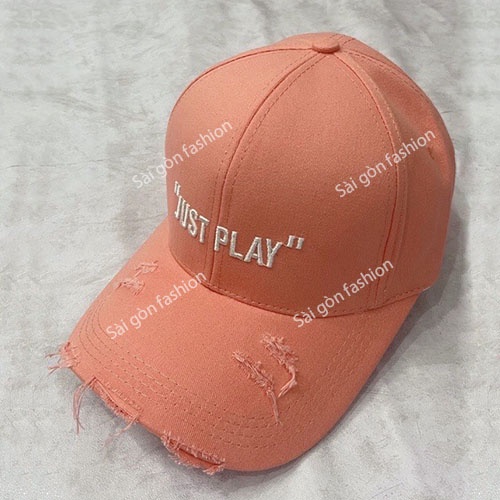 Mũ lưỡi trai thêu chữ Just Play Rách | Nón kết thời trang Unisex Nam Nữ SG123
