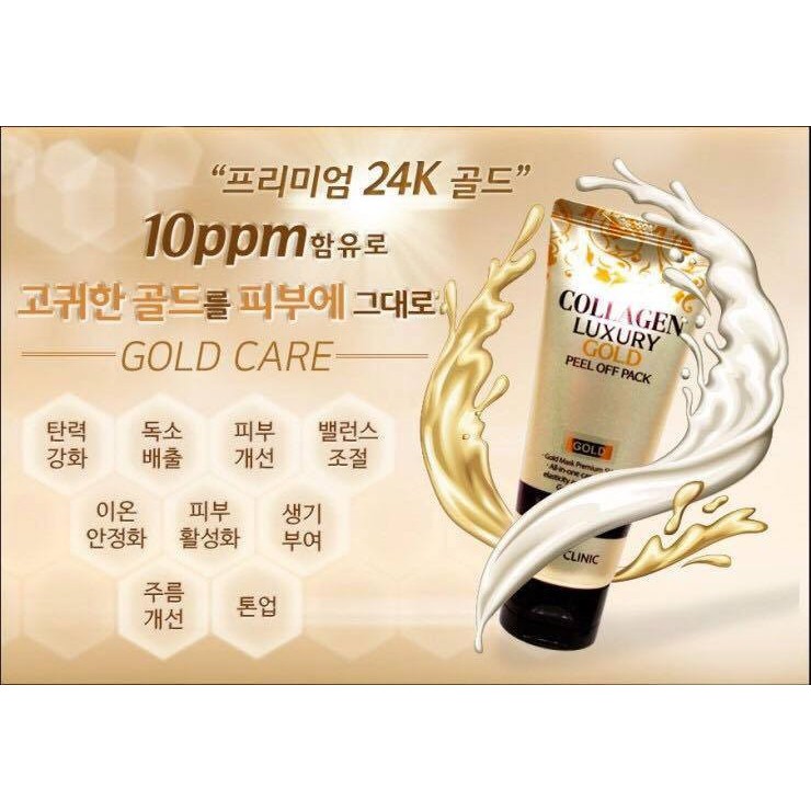 Mặt Nạ Lột Collagen Và Tinh Chất Vàng 24K 3W CLinic Collagen &amp; Luxury Gold Peel Off Pack 100g