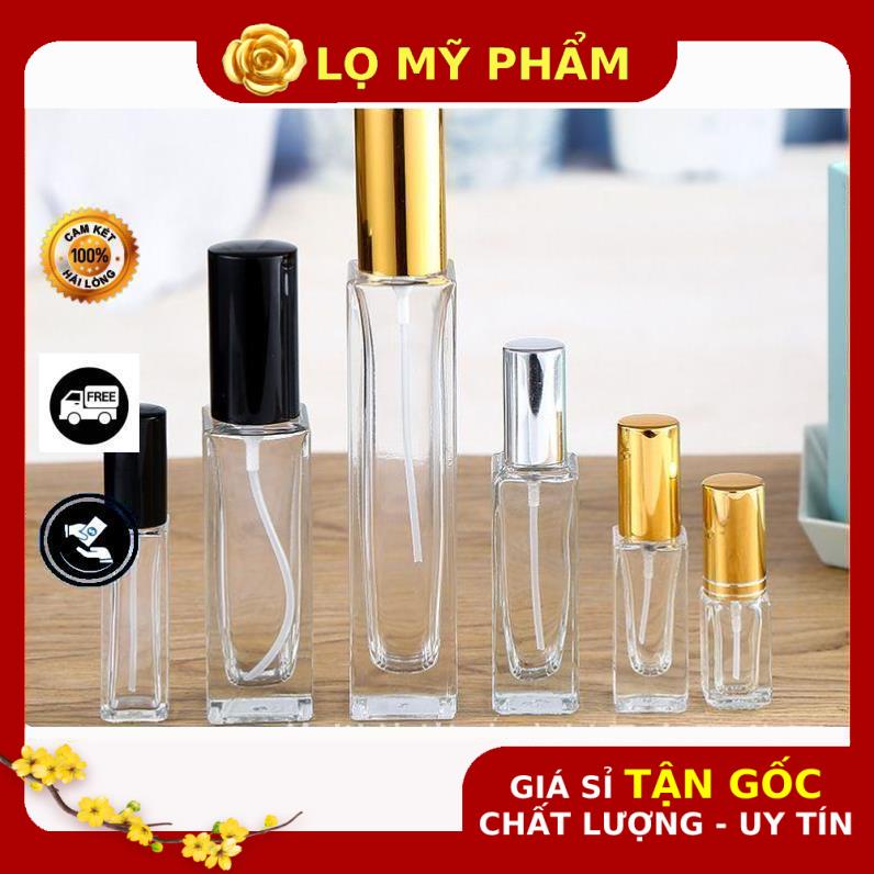 Lọ Chiết Nước Hoa ❤ GIÁ TỐT NHẤT ❤ Lọ chiết nước hoa 50ml Vuông Cao , lọ dầu thơm , phụ kiện du lịch