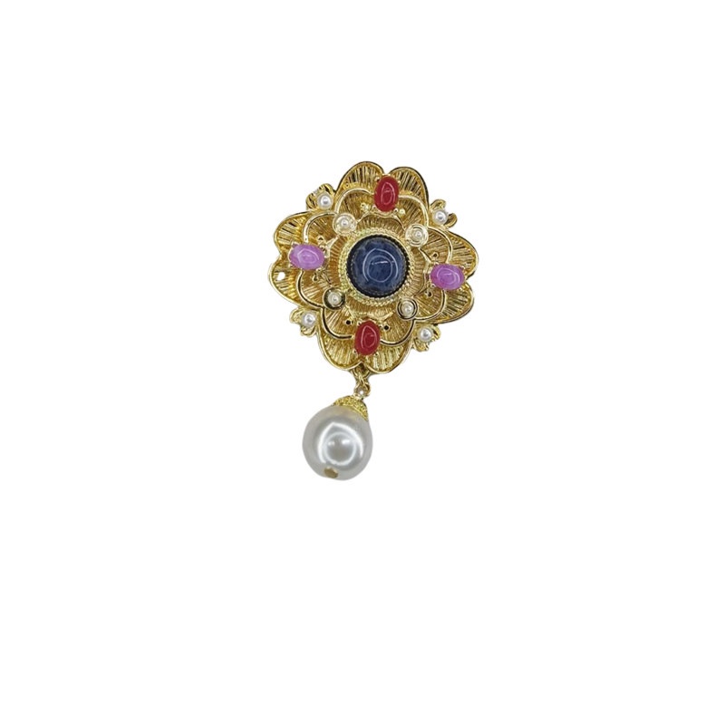 Trâm Cài Áo Đính Đá Và Ngọc Trai Giả Toàn Diện Phong Cách Cổ Điển