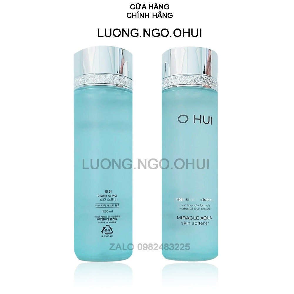 Nước Hoa Hồng Ohui xanh cấp nước kiềm dầu giảm mụn và se khít chân lông Ohui Miracle Aqua Skin Softener 150ml