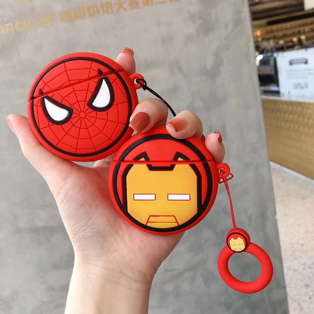 Case Airpods hình Marvel Siêu anh hùng chất liệu silicon bảo vệ tai nghe