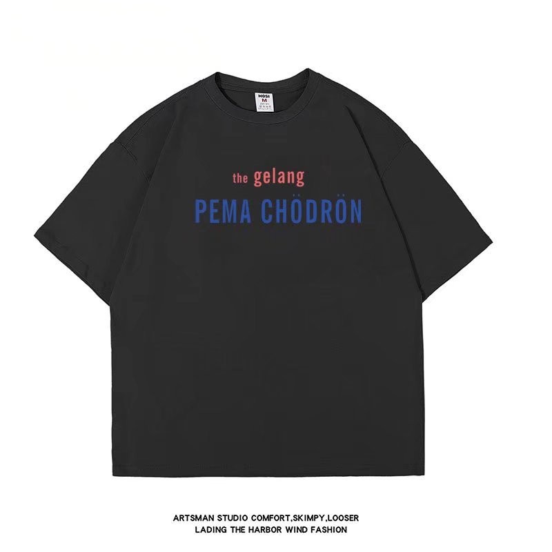 Áo Thun Tay Ngắn Dáng Rộng Cổ Tròn In Chữ Size M-8XL Phong Cách Hip Hop Thời Trang Cho Nam Và Nữ