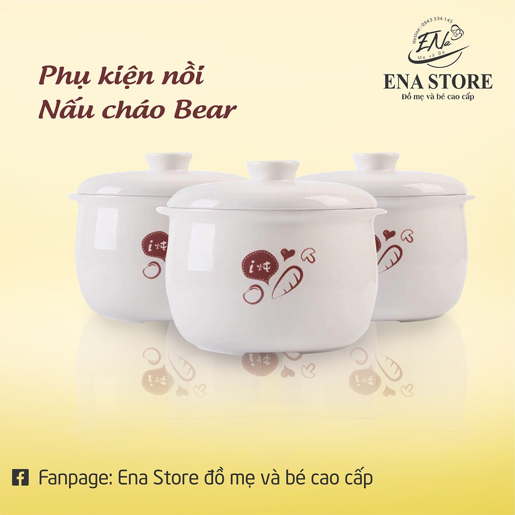 Lõi và nắp sứ nồi nấu cháo bear 0.8l, 1.6l và 0.5l