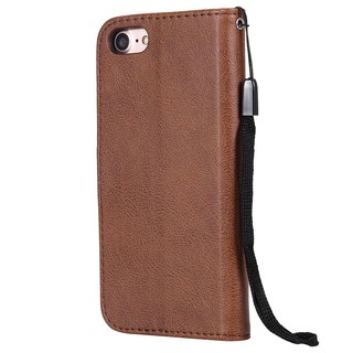 For iphone 7/8 Plain Leather Flip Wallet Stand Phone Case Cover