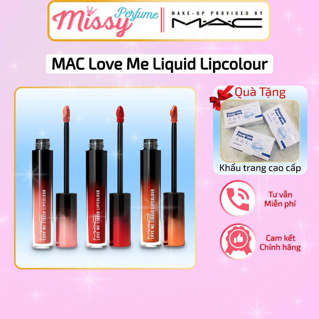 Son kem chứa dưỡng ẩm MAC Love Me Liquid Lipcolour - Liquid Lipstick 3.1ml