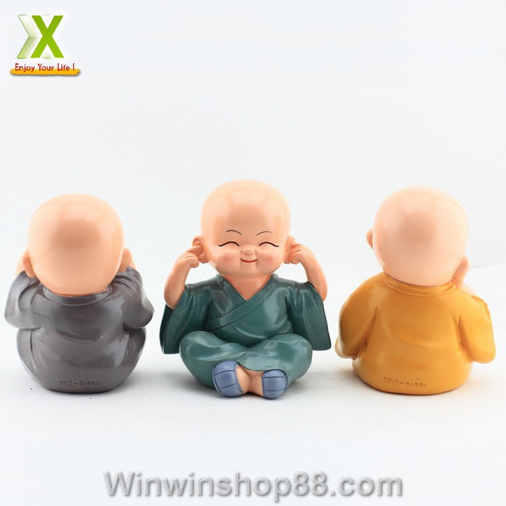Bộ tượng 4 chú tiểu vui vẻ trang trí bàn làm việc và ô tô - Do_luu_niem