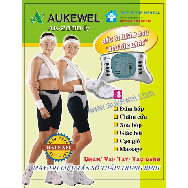 Máy điện xung Aukewel AK-2000-IV 8 miếng