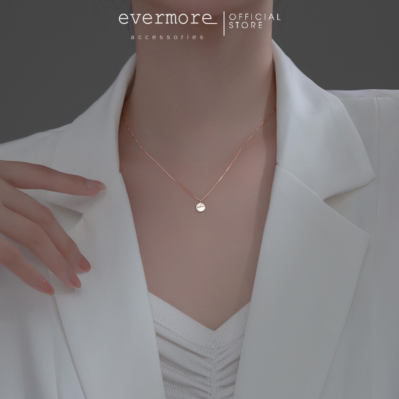 Dây chuyền bạc EVERMORE, vòng cổ bạc Lucky thanh lịch, minimalism - D025