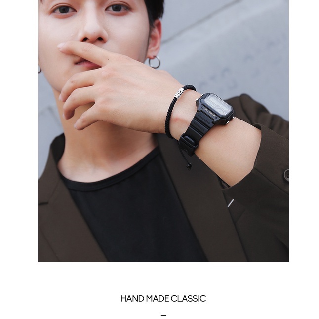 Vòng Tay Nam Lắc Tay Unisex Charm phong thủy Clancy Thời Trang Vòng Tay Nam Nữ Basic Màu Đen Chất Liệu Bền Bỉ Kratos