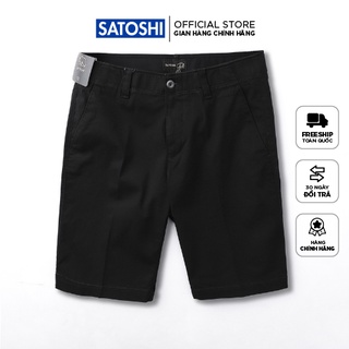 | Satoshi | Quần short nam SAQS34 chất kaki co giãn dáng vừa màu đen, form regular fit, dễ phối đồ
